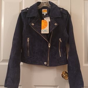 C&C California ladies blue suede crop jacket. Jacket has never been worn. Nwt